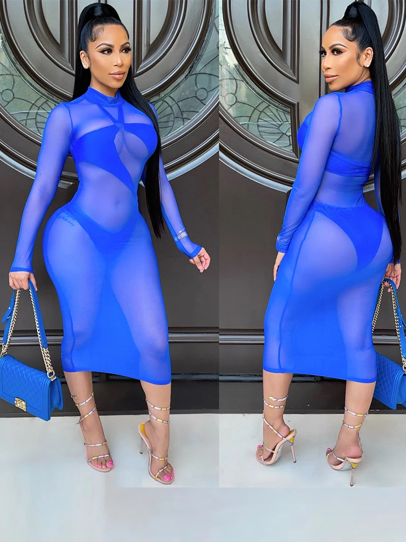 Sexy Solid One Piece Swimsuit And Gauze Dress 4 Sexy Solid One Piece Swimsuit And Gauze Dress - Image 2