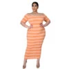 Plus Size Striped Loose Maxi Dress -Women's Clothing Shop P 20210629091959841 861