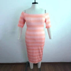 Plus Size Striped Loose Maxi Dress -Women's Clothing Shop P 20210629092021541 588