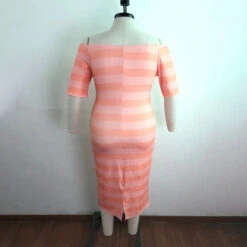 Plus Size Striped Loose Maxi Dress -Women's Clothing Shop P 20210629092034388 467