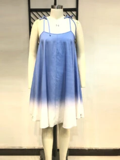 Plus Size Contrast Color Camisole Dress -Women's Clothing Shop P 20210702114257390 393