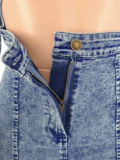 Adorable Solid Hollow Out Long Sleeve Denim Dress -Women's Clothing Shop P 20210913114837184 378