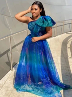 Attractive Patchwork Gauze One Shoulder Maxi Dress 7 Attractive Patchwork Gauze One Shoulder Maxi Dress -Women's Clothing Shop P 20211008103714852 543