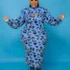 Popular Leopard Plus Size Two Piece Dress