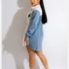 Contrast Color Denim Patchwork Long Sleeve Shirt Dress -Women's Clothing Shop P 20220225175626591 847