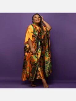 Plus Size Fashion Loose Printed Half Sleeve Maxi Dress -Women's Clothing Shop P 20220322120015266 501