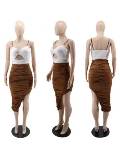 Sexy Hollowed Out Irregular Split Hem Suspender Dress -Women's Clothing Shop P 20220330140647790 304