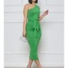 Elegant Inclined Shoulder Sleeveless Solid Maxi Dress -Women's Clothing Shop P 20220409182859767 770