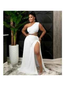 Sexy Slit Patchwork Sleeveless Maxi Dress