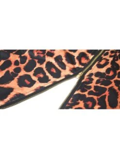 Plus Size Zipper Leopard Print Sleeveless Maxi Dress -Women's Clothing Shop P 20220423091747570 814