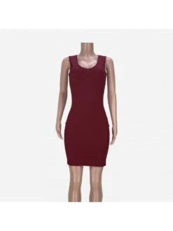 Pure Color High Neck Two Piece Dress Sets -Women's Clothing Shop P 20220426103845925 548