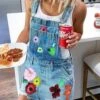 Summer Easy Matching Printed Denim Overall Short Dress 2 Summer Easy Matching Printed Denim Overall Short Dress -Women's Clothing Shop P 20220427175131556 379