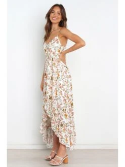 Fashion Casual Split Hem Floral Long Dress -Women's Clothing Shop P 20220428000536044 733