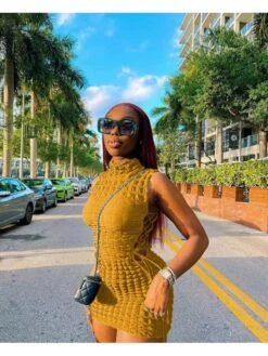 Casual Bandage Sleeveless Skinny Mini Dress