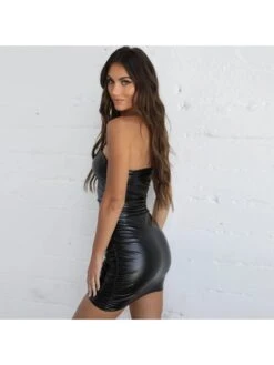 Sexy Pure Slant Shoulder Suspender Slim Hip Women's Dress -Women's Clothing Shop P 20220508212440415 593