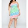 Casual Spaghetti Straps Tie Dye Short Dress -Women's Clothing Shop P 20220512153534227 987