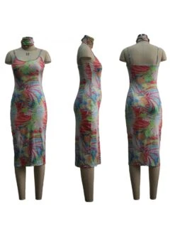 Sexy Casual Fashion Flower Print Dress -Women's Clothing Shop P 20220520152530011 807