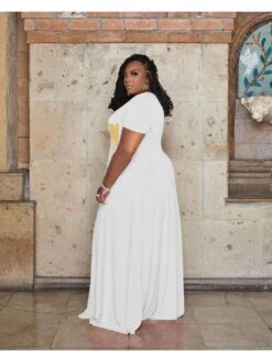 Figure Pattern Printing V-Neck Women's Plus Size Dress -Women's Clothing Shop P 20220527154340329 345