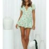 Fashion V-Neck Print Short Sleeve Dress