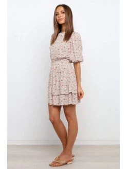 Elastic Waist Floral Printing Patchwork Dress -Women's Clothing Shop P 20220601213345786 358