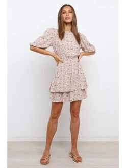 Elastic Waist Floral Printing Patchwork Dress -Women's Clothing Shop P 20220601213348135 672