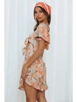 Sexy Print Lantern Sleeve Ruffle Dress -Women's Clothing Shop P 20220602125847043 184