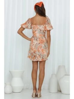 Sexy Print Lantern Sleeve Ruffle Dress -Women's Clothing Shop P 20220602125849420 596