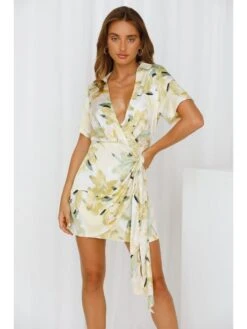 Fashion V-Neck Short Sleeve Printed Dress -Women's Clothing Shop P 20220602130347921 729