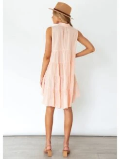 Solid Sexy Striped Lapel Sleeveless Dress -Women's Clothing Shop P 20220602215452514 947