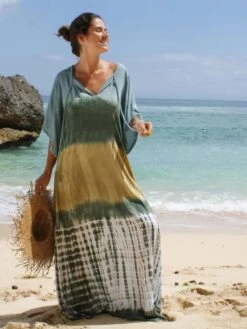 Fashion Deep V Tie Dyed Women's Sunscreen Dress