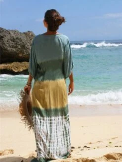 Fashion Deep V Tie Dyed Women's Sunscreen Dress -Women's Clothing Shop P 20220624144750937 876