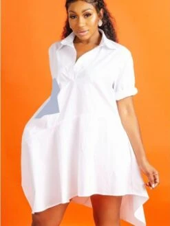 Fashion Contrast Color Women's Short Sleeve Dress