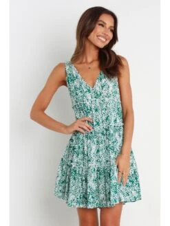 Floral Printing Patchwork Summer Dress