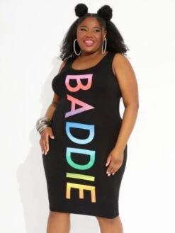 Letter Printing Sleeveless Women's Dress