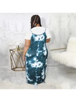 Plus Size Printing Short Sleeve Two-Piece Dress Set -Women's Clothing Shop P 20220728171703684 219