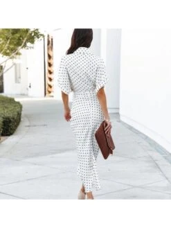 Casual Fashion Polka-Dot Lace Up Women's Dress -Women's Clothing Shop P 20220812115745994 460