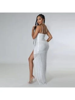 Nightclub Sexy Hot Drilling Spaghetti Straps Maxi Dress -Women's Clothing Shop P 20220812181349304 419