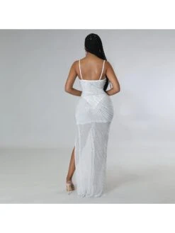 Nightclub Sexy Hot Drilling Spaghetti Straps Maxi Dress -Women's Clothing Shop P 20220812181351713 118