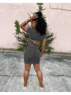 Casual Cut Out Short Sleeve Summer Dress -Women's Clothing Shop P 20220914123955424 898