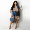 Contrast Color Plaid Loose Casual Dress