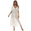 Loose Deep V Beach Short Sleeve Dress -Women's Clothing Shop P 20221130174656889 724