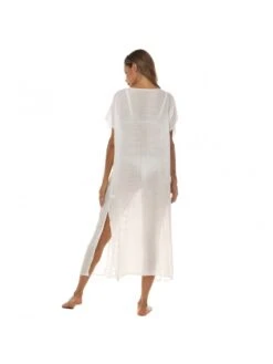 Loose Deep V Beach Short Sleeve Dress -Women's Clothing Shop P 20221130174710440 215