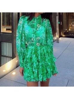 Printed Two-Piece Skirt Dress