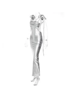2023 Sexy Backless Silvery Ladies Sleeveless Long Dress -Women's Clothing Shop P 20230213095924327 299