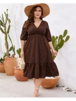 2023 Summer V-Neck Plus Size Short Sleeve Dress 11 2023 Summer V-Neck Plus Size Short Sleeve Dress -Women's Clothing Shop P 20230220095323426 866
