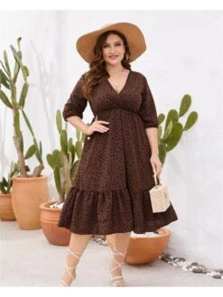 2023 Summer V-Neck Plus Size Short Sleeve Dress 13 2023 Summer V-Neck Plus Size Short Sleeve Dress -Women's Clothing Shop P 20230220095328217 242