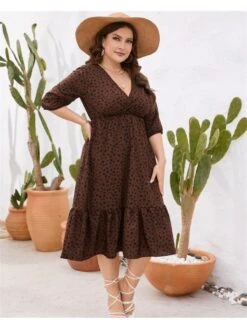 2023 Summer V-Neck Plus Size Short Sleeve Dress 14 2023 Summer V-Neck Plus Size Short Sleeve Dress -Women's Clothing Shop P 20230220095330597 535