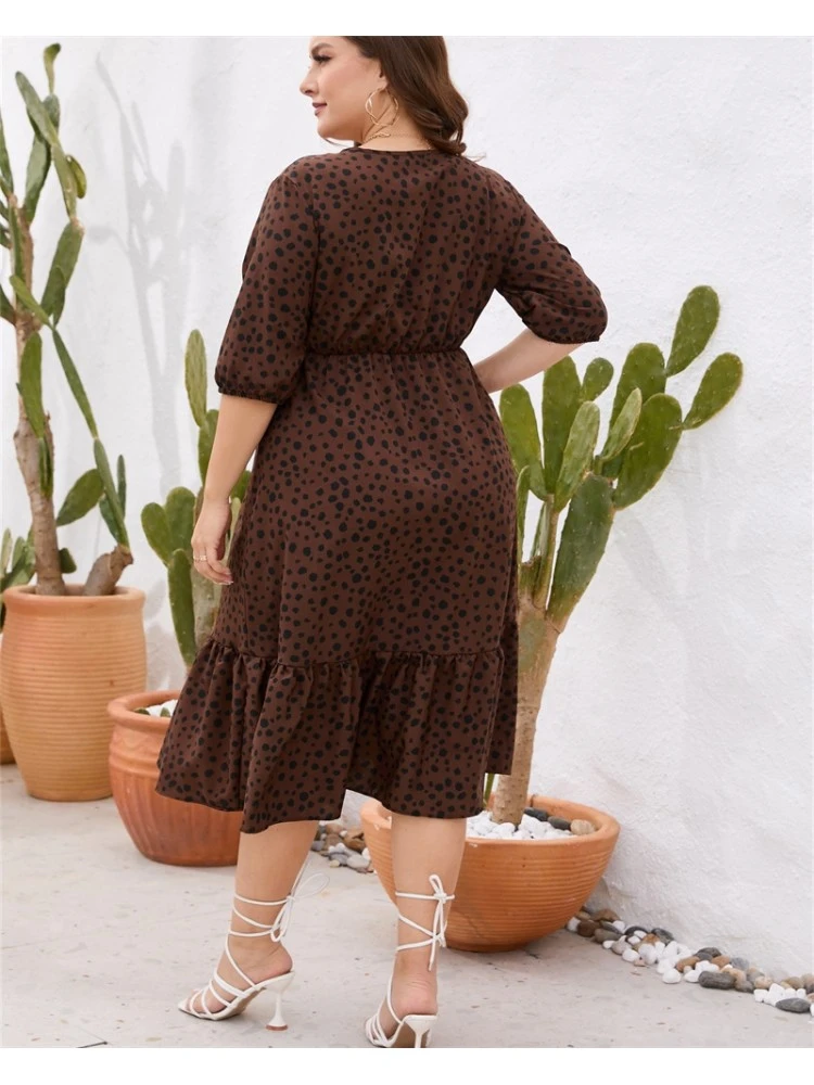 2023 Summer V-Neck Plus Size Short Sleeve Dress 9 2023 Summer V-Neck Plus Size Short Sleeve Dress - Image 7