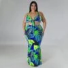 2023 Plus Size Printing Halter Tank Maxi Dress Set -Women's Clothing Shop P 20230313105020385 309