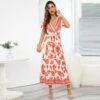 Vacation V Neck Summer Short Sleeve Floral Maxi Dress -Women's Clothing Shop P 20230315113005283 214